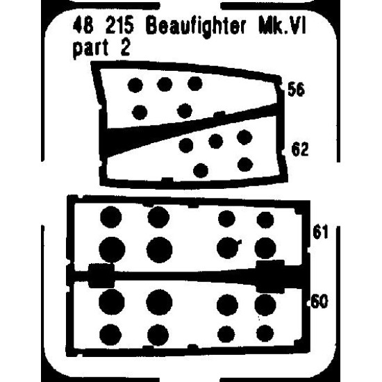 Photoetched set Bristol Beaufighter, for Tamiya kit 1/48 Eduard 48215