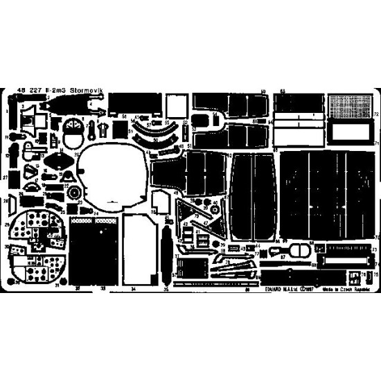 Photoetched set IL-2m3 Sturmovik, for Accurate Miniatures kit 1/48 Eduard 48227