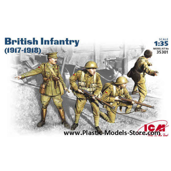 British Infantry 1917-1918 4 fig. WWI 1/35 ICM 35301
