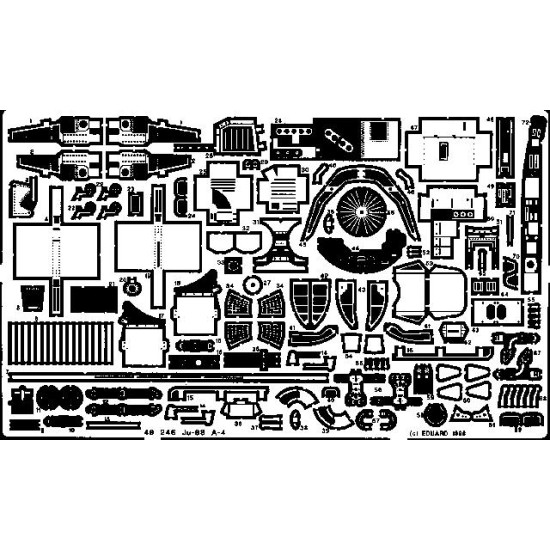 Photoetched set Ju-88 A4, for Monogram kit 1/48 Eduard 48246