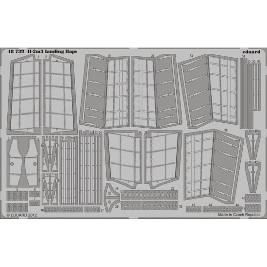 Photoetched set Ilyushin IL-2m3 landing flaps, for Tamiya kit 1/48 Eduard 48739