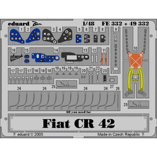 Photoetched set Fiat CR-42, for Italeri kit 1/48 Eduard 49332