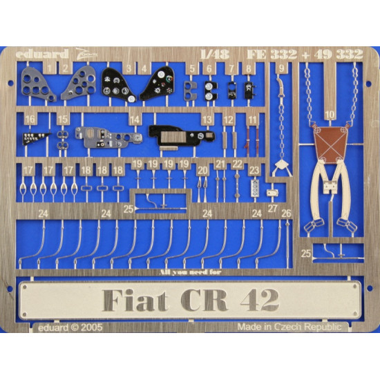 Photoetched set Fiat CR-42, for Italeri kit 1/48 Eduard 49332