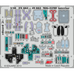 Photoetched set MiG-23MF interior (self adhesive), for Trumpeter kit 1/48 Eduard 49663