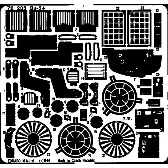 Photoetched set Su-34, for Italeri kit 1/72 Eduard EDU-72203