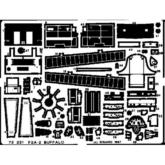 Photoetched set F2A-2 Buffalo, for Hasegawa kit 1/72 Eduard EDU-72221