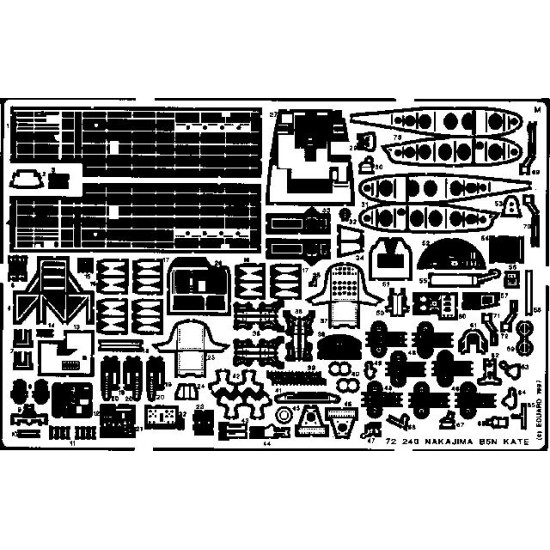 Photoetched set B5N Kate, for Hasegawa kit 1/72 Eduard EDU-72240