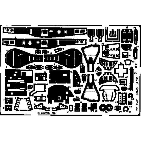 Photoetched set J2M3 Jack, for Hasegawa kit 1/72 Eduard EDU-72247