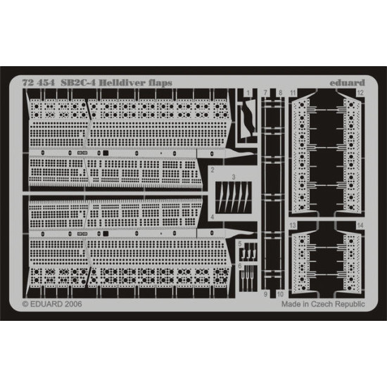 Photoetched set SB2C-4 Helldiver landing flaps, for Academy kit 1/72 Eduard EDU-72454