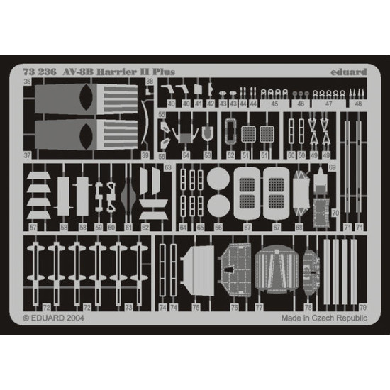 Photoetched set AV-8B Harrier II Plus, for Hasegawa kit 1/72 Eduard EDU-73236