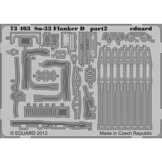 Photoetched set Su-33 Flanker D (self adhesive), for Hasegawa kit 1/72 Eduard EDU-73403