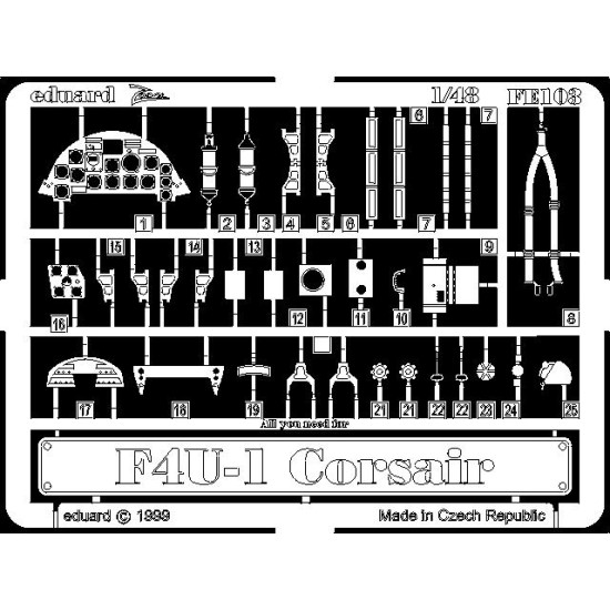 Photoetched set F4U-1 Corsair, for Tamiya kit 1/48 Eduard FE103