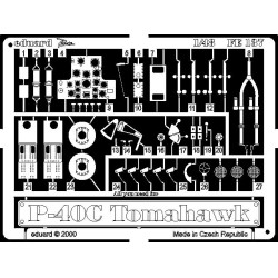 Photoetched set P-40C, for Academy/Hobbycraft kit 1/48 Eduard FE137