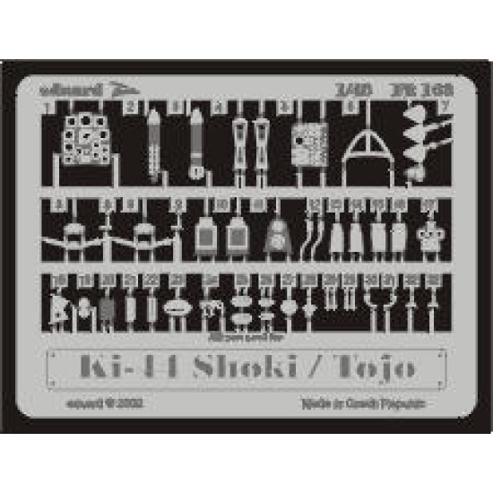 Photoetched set Ki-44, for Hasegawa kit 1/48 Eduard FE163