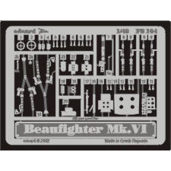 Photoetched set BeaufighterMk.VI, for Tamiya kit 1/48 Eduard FE164