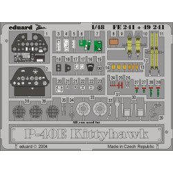Photoetched set P-40E Kittyhawk Color, for MMTech/AMTech kit 1/48 Eduard FE241