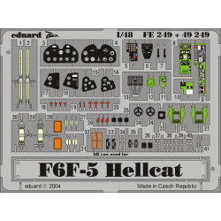 Photoetched set F6F-5 Hellcat Color, for Hasegawa kit 1/48 Eduard FE249