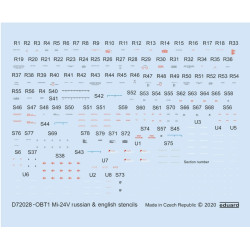 Eduard D72028 1/72 Mi-24v Stencils Russian And English Zvezda Decal For Aircraft