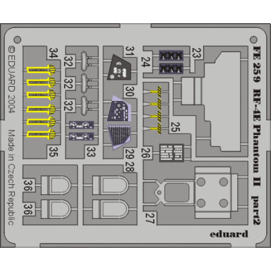 Photoetched set F-4E Phantom II, for Hasegawa kit 1/48 Eduard FE259