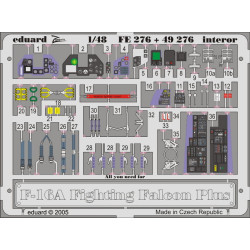 Photoetched set F-16A Plus Fighting Falcon interior Color, for Hasegawa kit 1/48 Eduard FE276