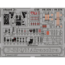 Photoetched set P-39Q/N Airacobra Color, for Hasegawa kit 1/48 Eduard FE376
