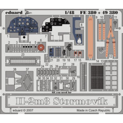 Photoetched set Il-2m3 Sturmovik Color, for Accurate Miniatures kit 1/48 Eduard FE380