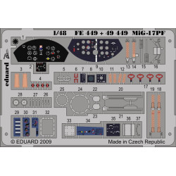 Photoetched set Mig-17PF Color, for HobbyBoss kit 1/48 Eduard FE449