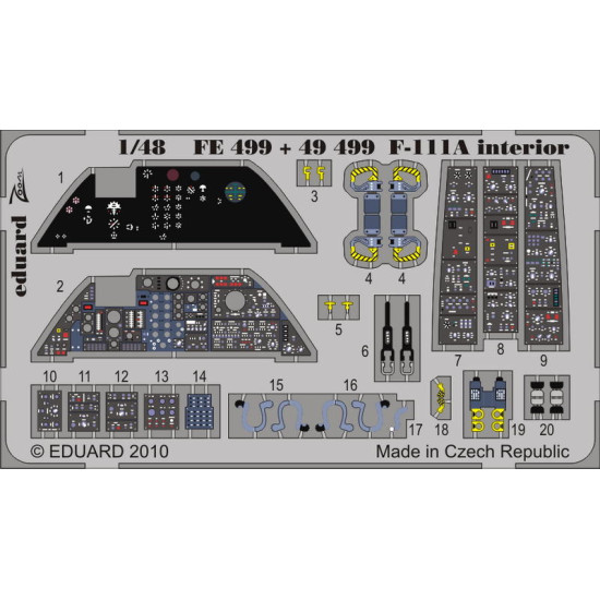 Photoetched set 1/48 F-111A interior Color, for HobbyBoss kit 1/48 Eduard FE499