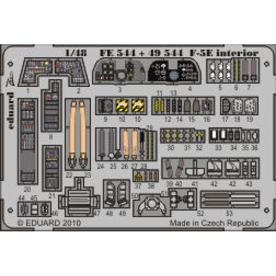 Photoetched set F-5E interior Color, for AFV Club kit 1/48 Eduard FE544