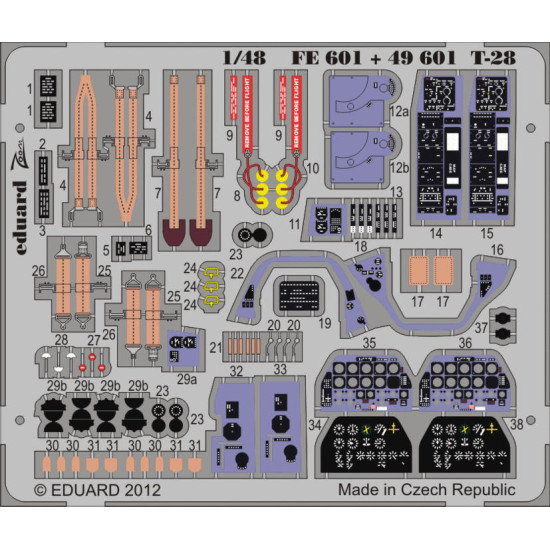 Photoetched set T-28 S.A., for Roden kit 1/48 Eduard FE601