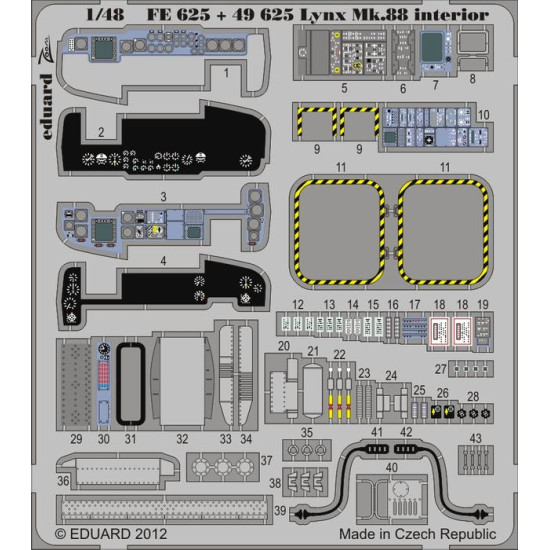 Photoetched set Lynx Mk.88 interior, for Airfix kit 1/48 Eduard FE625 Photoetched set Lynx Mk.88 interior, for Airfix kit 1/48 Eduard FE625