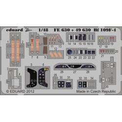 Photoetched set Bf 109F-4 Color, for Zvezda kit 1/48 Eduard FE630