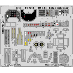 Photoetched set Yak-3 interior, for Zvezda kit 1/48 Eduard FE641