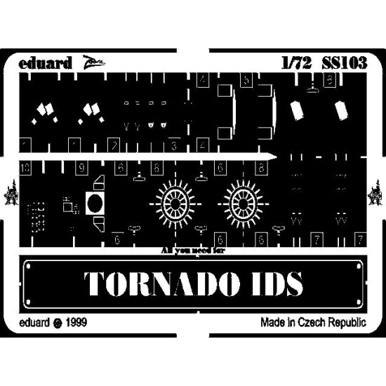 Photoetched set Tornado IDS, for Revell kit 1/72 Eduard SS103