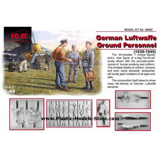 German Luftwaffe Pilots and Ground Personnel WWII 1/48 ICM 48085