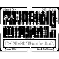 Photoetched set P-47D-20 Thunderbolt, for Academy kit 1/72 Eduard SS114