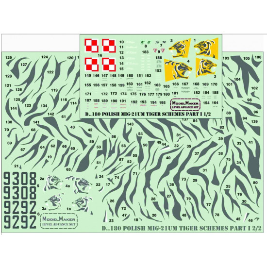 Modelmaker D72180 1/72 Polish Mig-21um Tiger Schemes Part 1 Modelmaker D72180 1/72 Polish Mig-21um Tiger Schemes Part 1