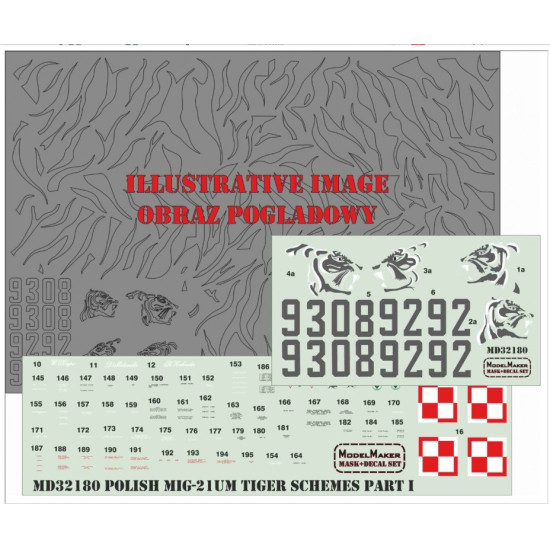 Modelmaker Md32180 1/32 Polish Mig-21um Tiger Schemes Part 1 Modelmaker Md32180 1/32 Polish Mig-21um Tiger Schemes Part 1