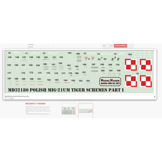 Modelmaker Md32180 1/32 Polish Mig-21um Tiger Schemes Part 1 Modelmaker Md32180 1/32 Polish Mig-21um Tiger Schemes Part 1