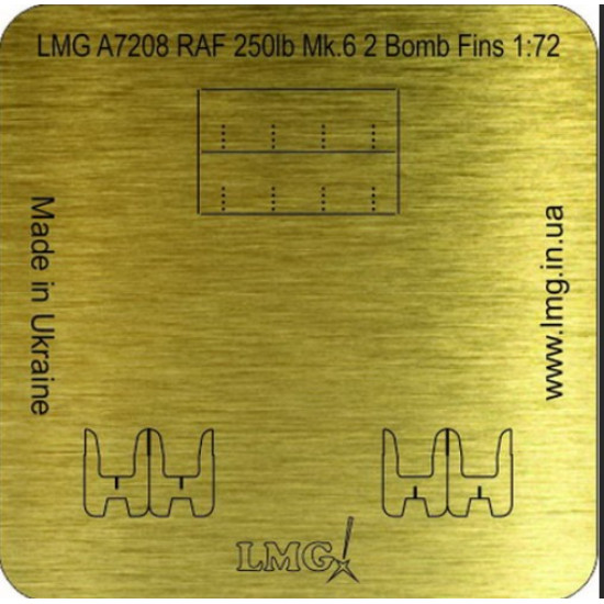 Lmg Ba-72004 1/72 Raf 250lb Mk 6 4 Bomb Fins Thickness 0-1mm Lmg Ba-72004 1/72 Raf 250lb Mk 6 4 Bomb Fins Thickness 0-1mm
