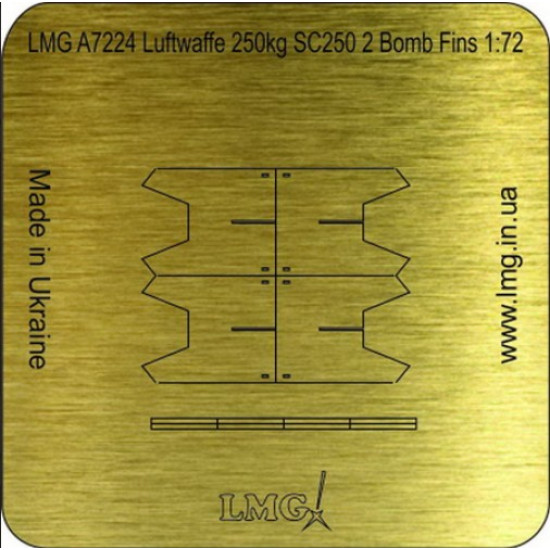 Lmg Ba-72024 1/72 Luftwaffe 250kg Sc250 4 Bomb Fins Thickness 0-1mm