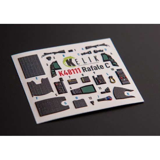 Kelik K48111 1/48 Rafale C - Interior 3d Decals For Academy/Revell Kit Kelik K48111 1/48 Rafale C - Interior 3d Decals For Academy/Revell Kit