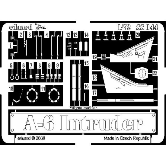 Photoetched set A-6 Intruder, for Italeri kit 1/72 Eduard SS144