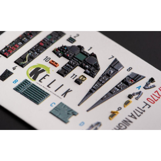 Kelik K72170 1/72 F-117a Nighthawk Interior 3d Decals For Hasegawa Kit Kelik K72170 1/72 F-117a Nighthawk Interior 3d Decals For Hasegawa Kit