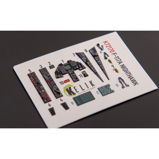 Kelik K72170 1/72 F-117a Nighthawk Interior 3d Decals For Hasegawa Kit Kelik K72170 1/72 F-117a Nighthawk Interior 3d Decals For Hasegawa Kit