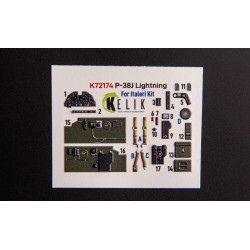 Kelik K72174 1/72 Lightning Interior 3d Decals For Italeri Academy Kit