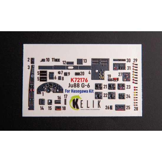 Kelik K72176 1/72 Ju88 G-6 Interior 3d Decals For Hasegawa Kit Kelik K72176 1/72 Ju88 G-6 Interior 3d Decals For Hasegawa Kit