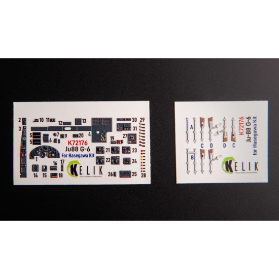 Kelik K72176 1/72 Ju88 G-6 Interior 3d Decals For Hasegawa Kit Kelik K72176 1/72 Ju88 G-6 Interior 3d Decals For Hasegawa Kit