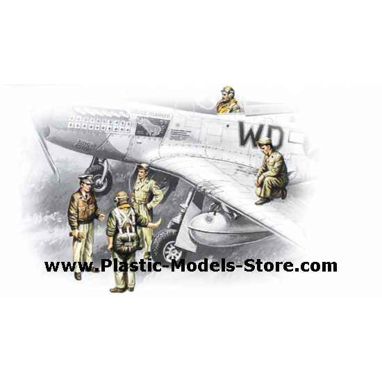 USSAF Pilots and Ground Personnel 1941-1945 WWII 1/48 ICM 48083