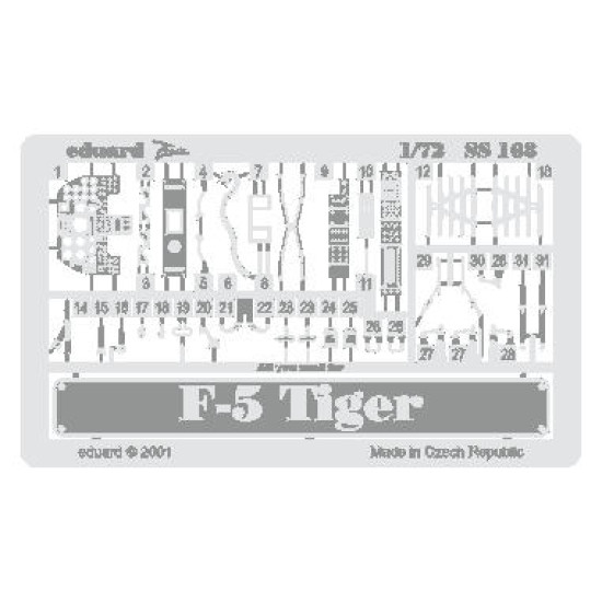 Photoetched set F-5E Tiger, for Italeri kit 1/72 Eduard SS168